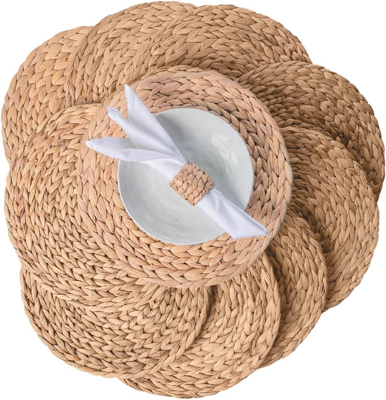 13.8 Round Placemats Set of 10 for Boho Chic Dining
