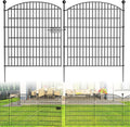 15 Panels Decorative Garden Fence with Gate - 32 in H x 35.4 ft L