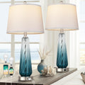 Set of 2 Touch Control Table Lamps with USB Ports for Bedrooms