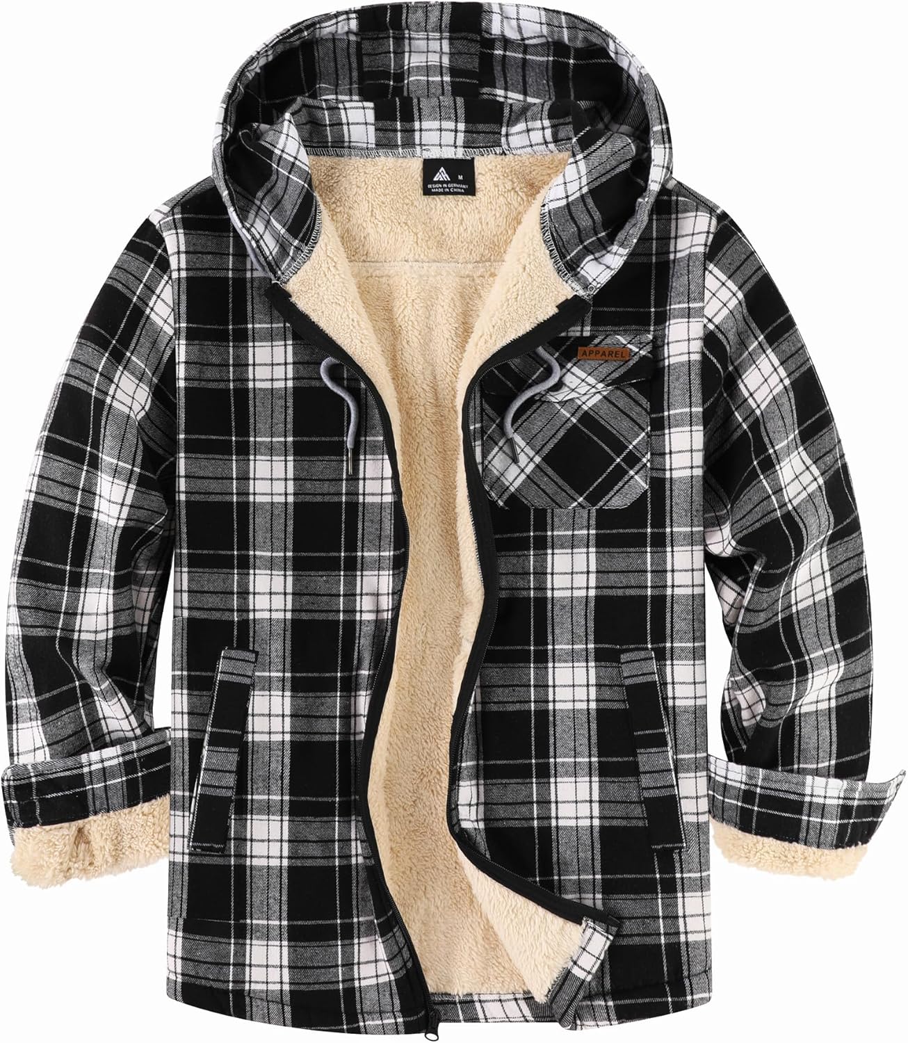 SWISSWELL Mens Sherpa Lined Fleece Hoodie for Winter Warmth
