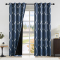 NICETOWN 100% Blackout Stone Blue Curtains for Living Room