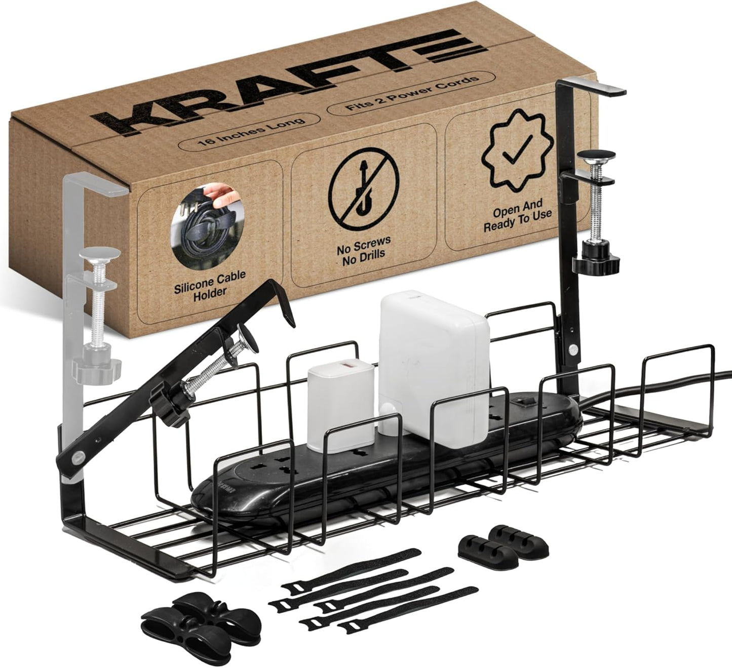 Wire-Free Workspaces: No-Screw Cable Tray Set by KraftE