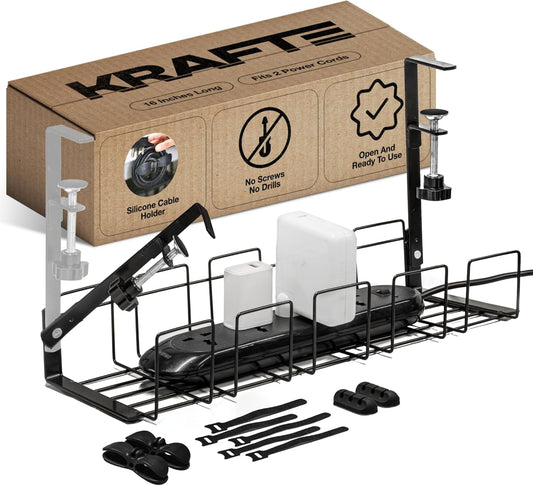 Wire-Free Workspaces: No-Screw Cable Tray Set by KraftE