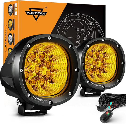 Auxbeam P4 Series Amber Round Light Pods for Offroad Use