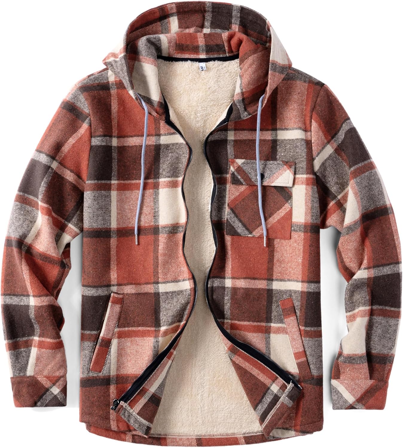 COOFANDY Men's Flannel Fleece Jacket for Cozy Warmth