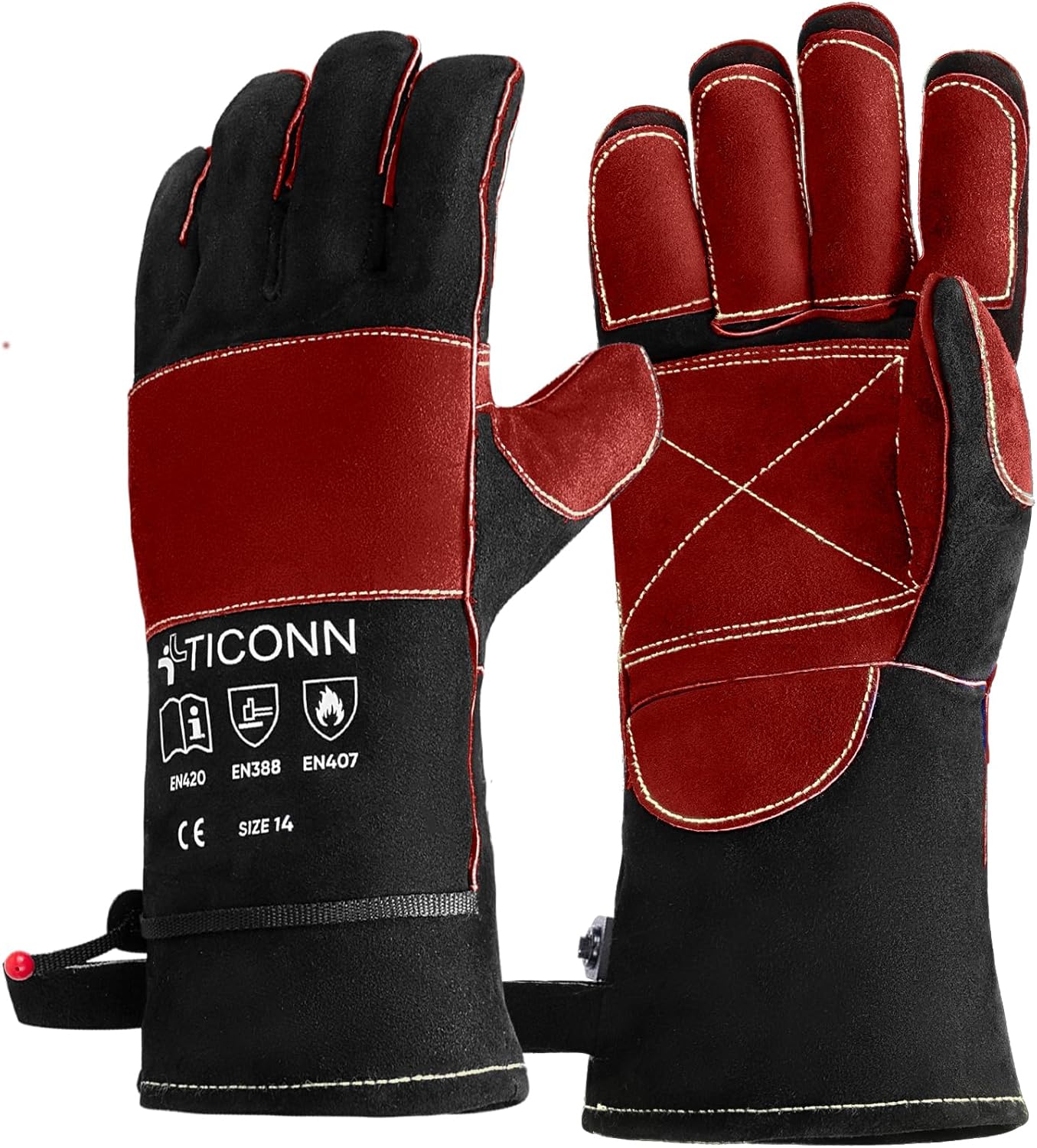 TICONN Fireproof Welding Gloves - 1000F Heat Resistant