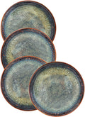 Ceramic Dinner Plates Dish Set of 4 - 10in Round Porcelain, Microwave
