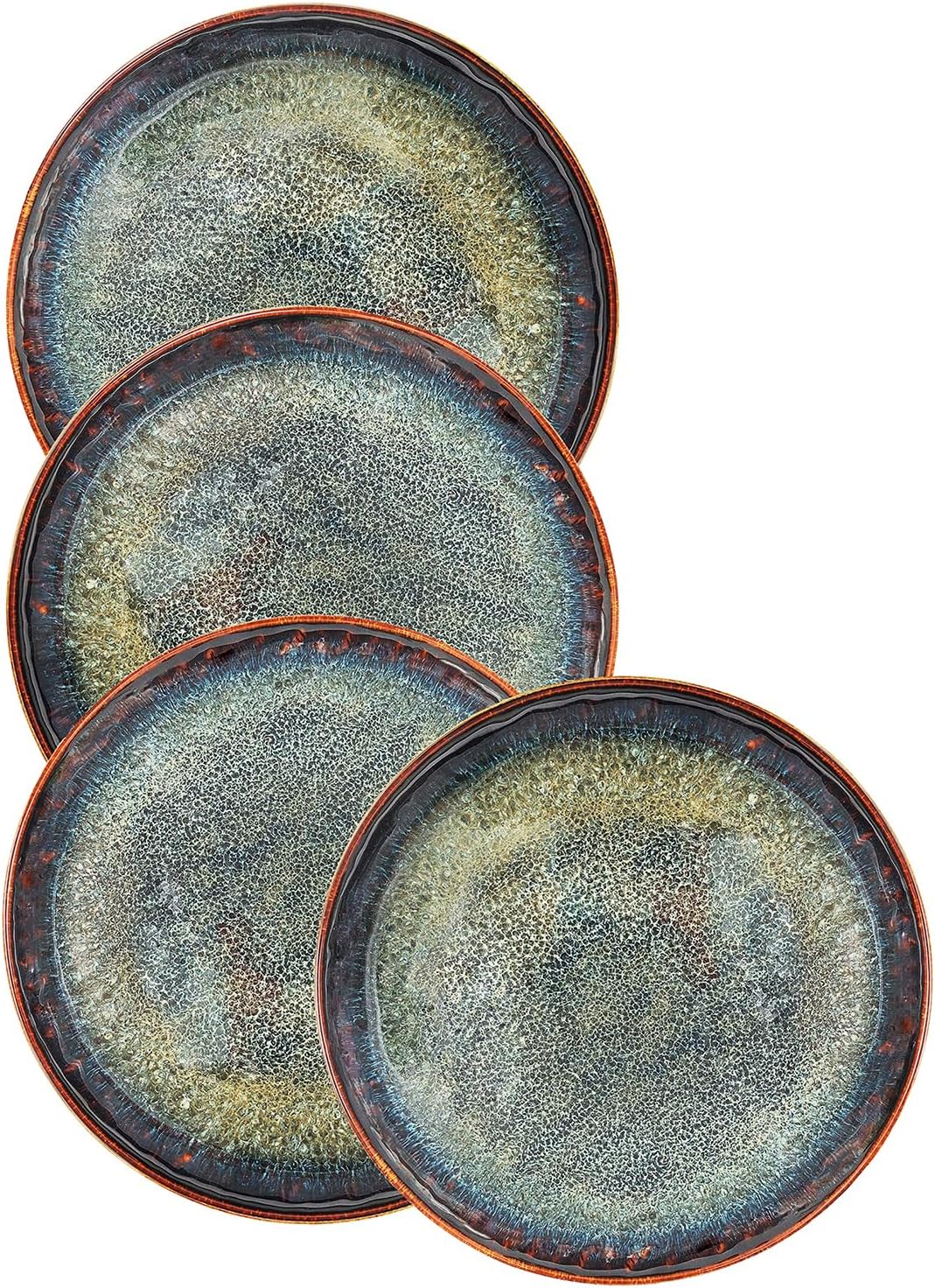 Ceramic Dinner Plates Set of 4 for Lunch Snacks and More