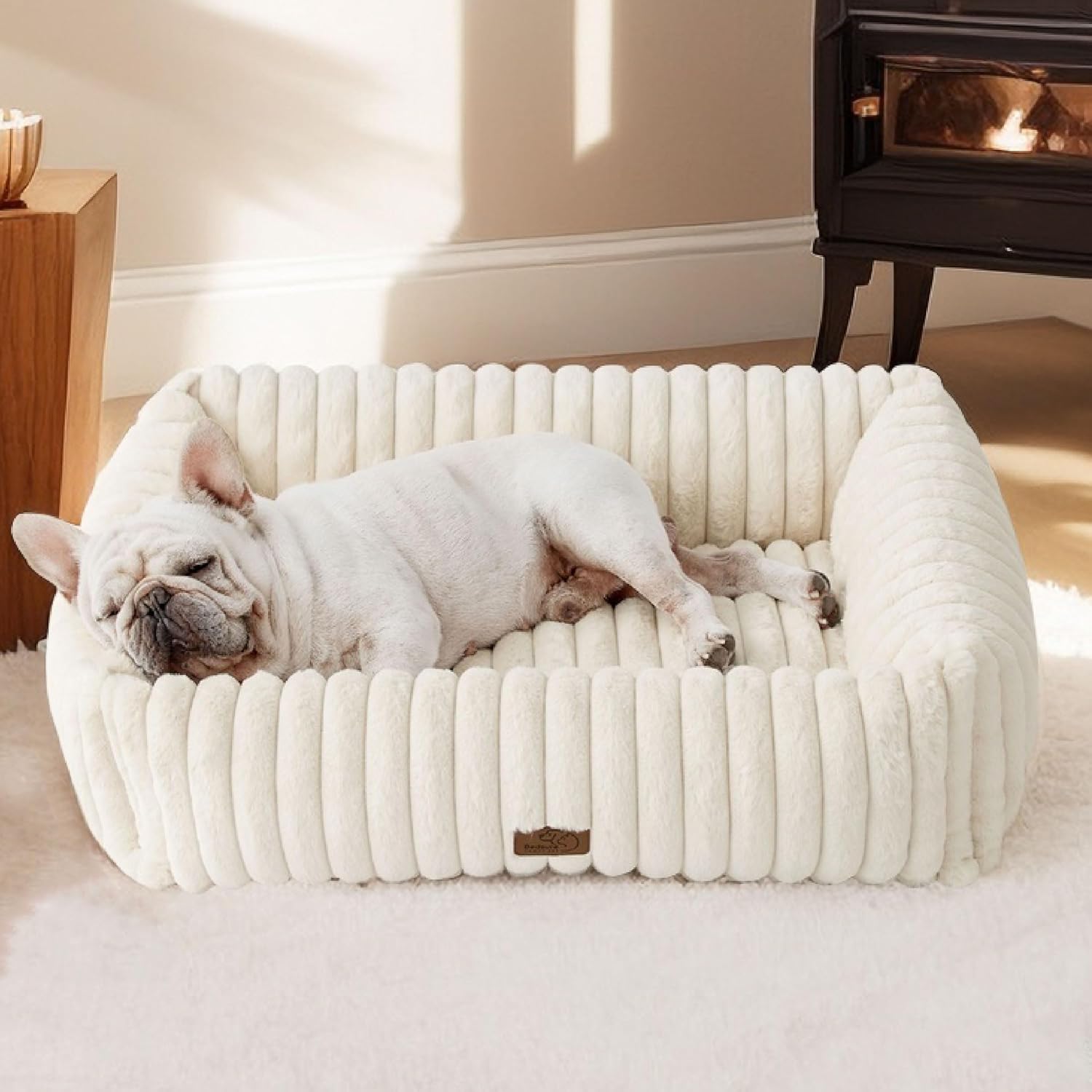 Bedsure Cute Dog Bed - Washable Orthopedic Pet Bed for Comfort