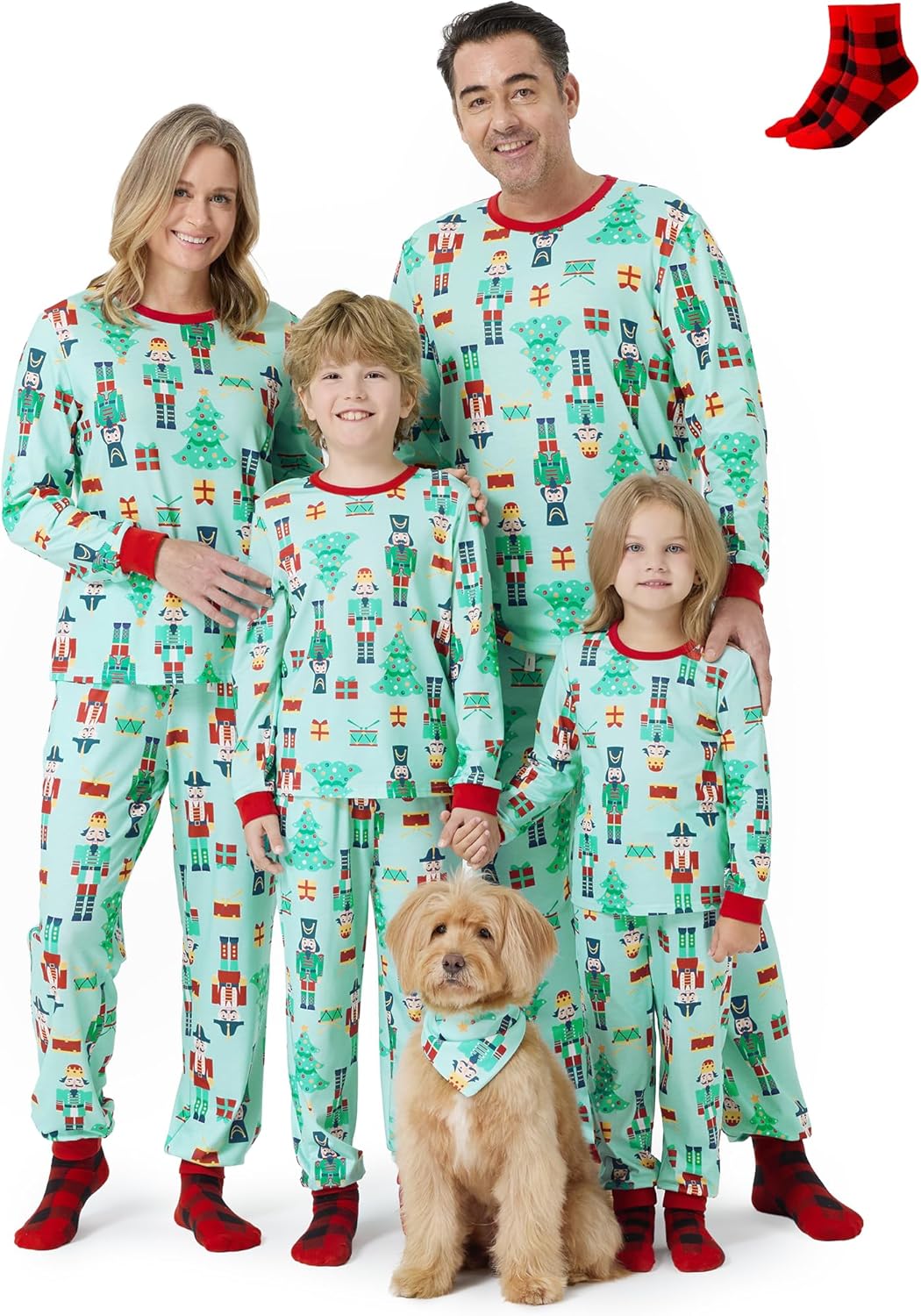Matching Christmas Family Pajama Sets with Cozy Socks for All