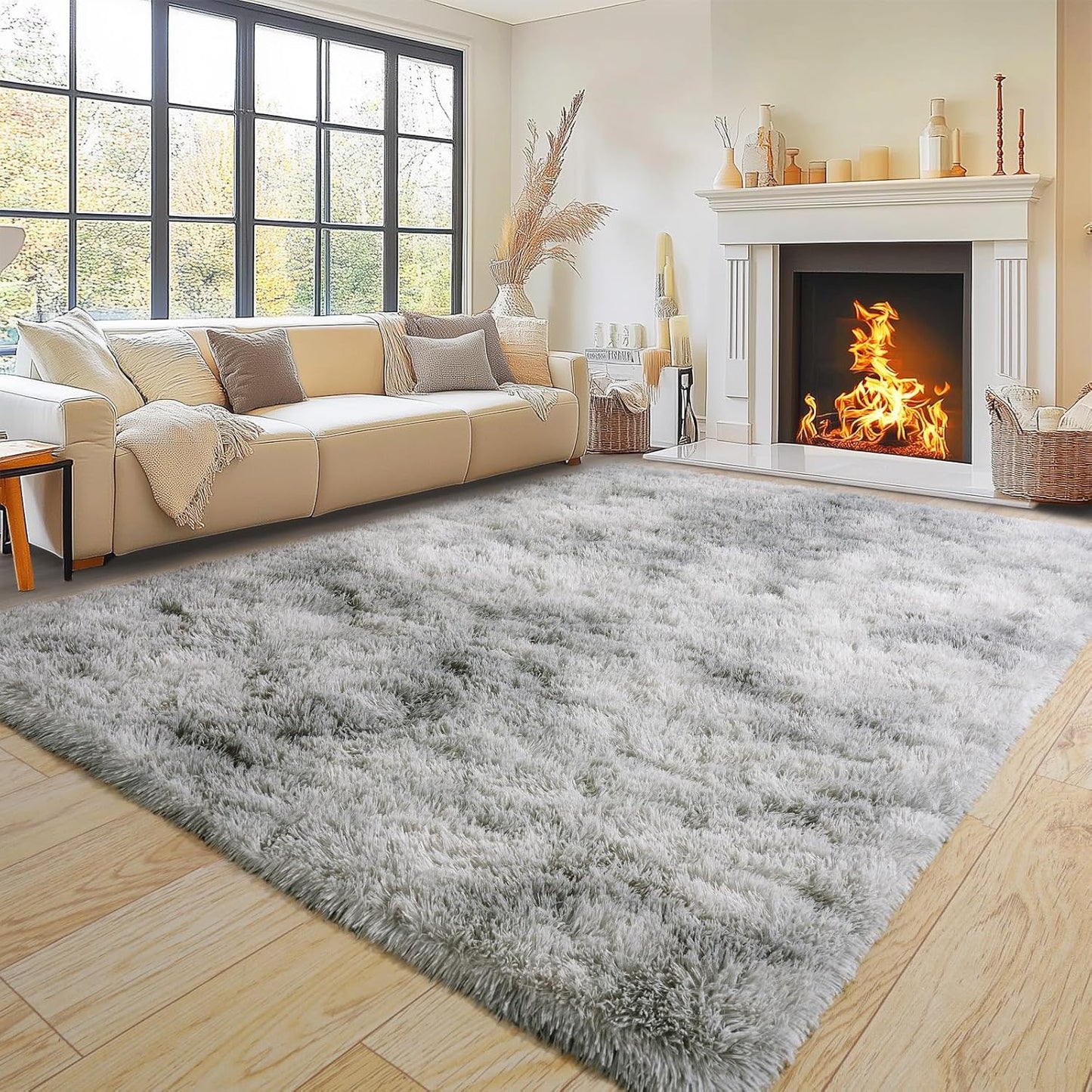 Super Fluffy Area Rug for Living Room, Soft Plush 5x7 Feet