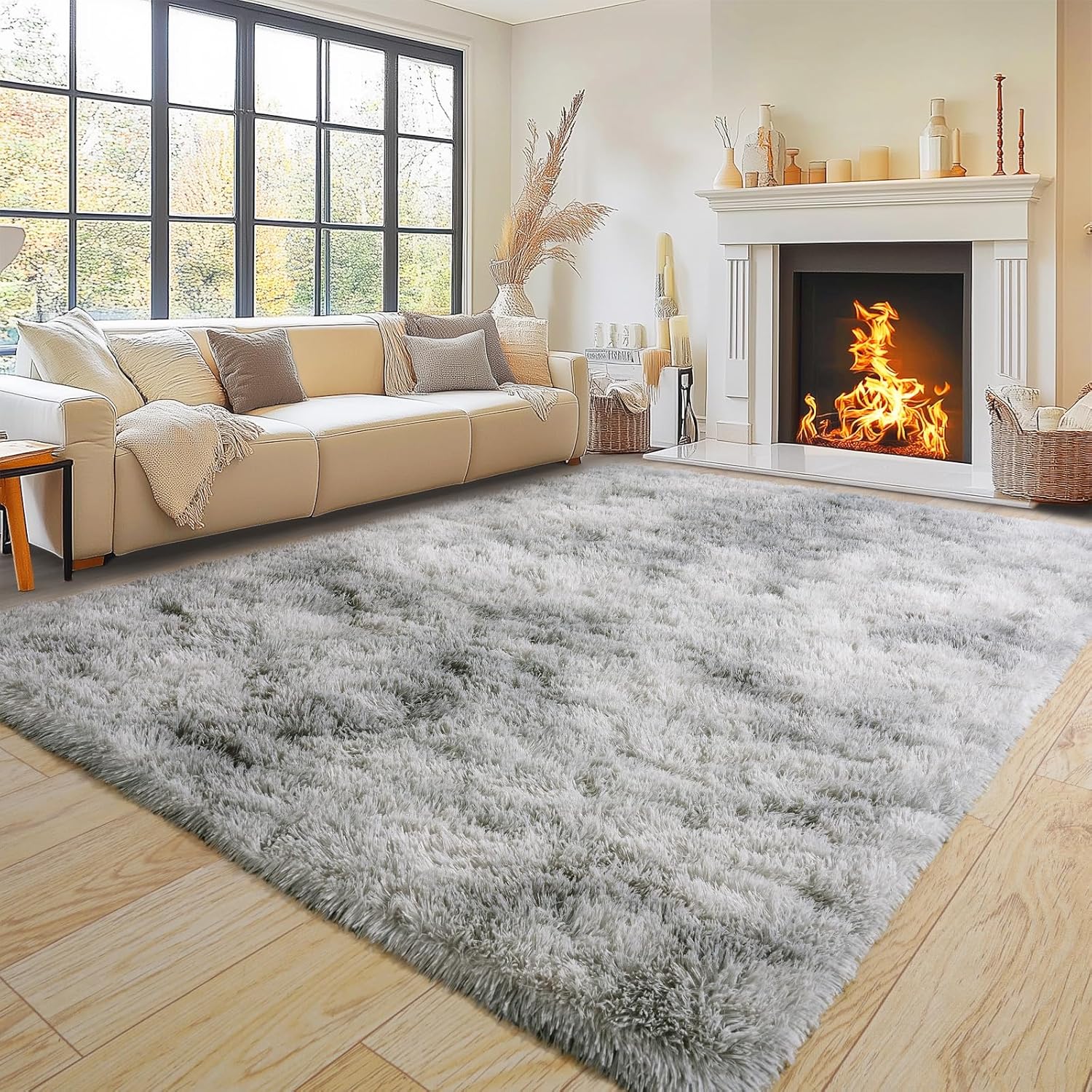 Super Fluffy Area Rug for Living Room, Soft Plush 5x7 Feet