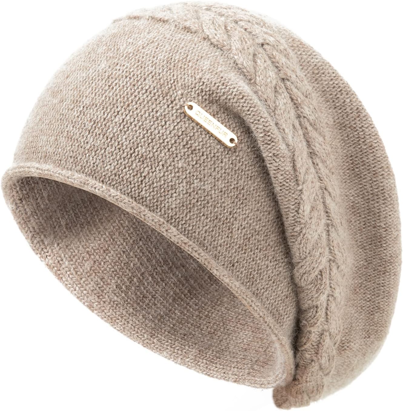 QUEENFUR Cashmere Slouchy Beanie - Soft & Warm