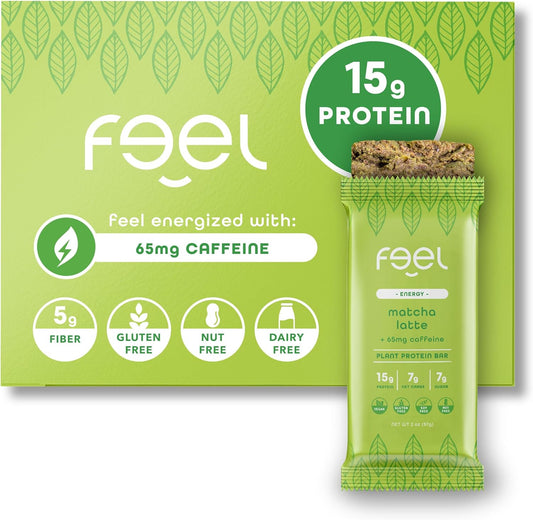 Feel Vegan Protein Bars with Matcha Latte - Keto & Gluten Free