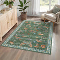 Mushroom Insect Area Rug 4x6 Green - Whimsical Soft Accent