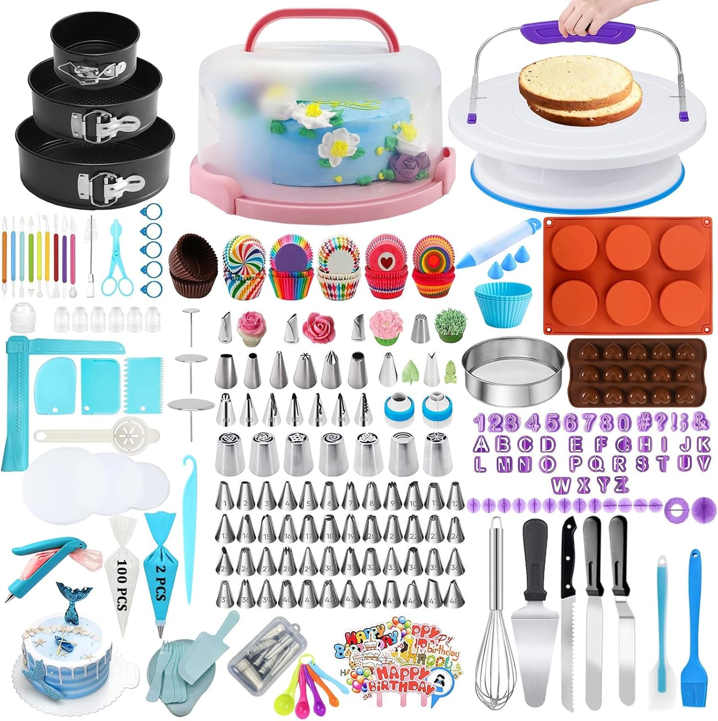 Ultimate Cake Decorating Kit with 678pcs Baking Supplies