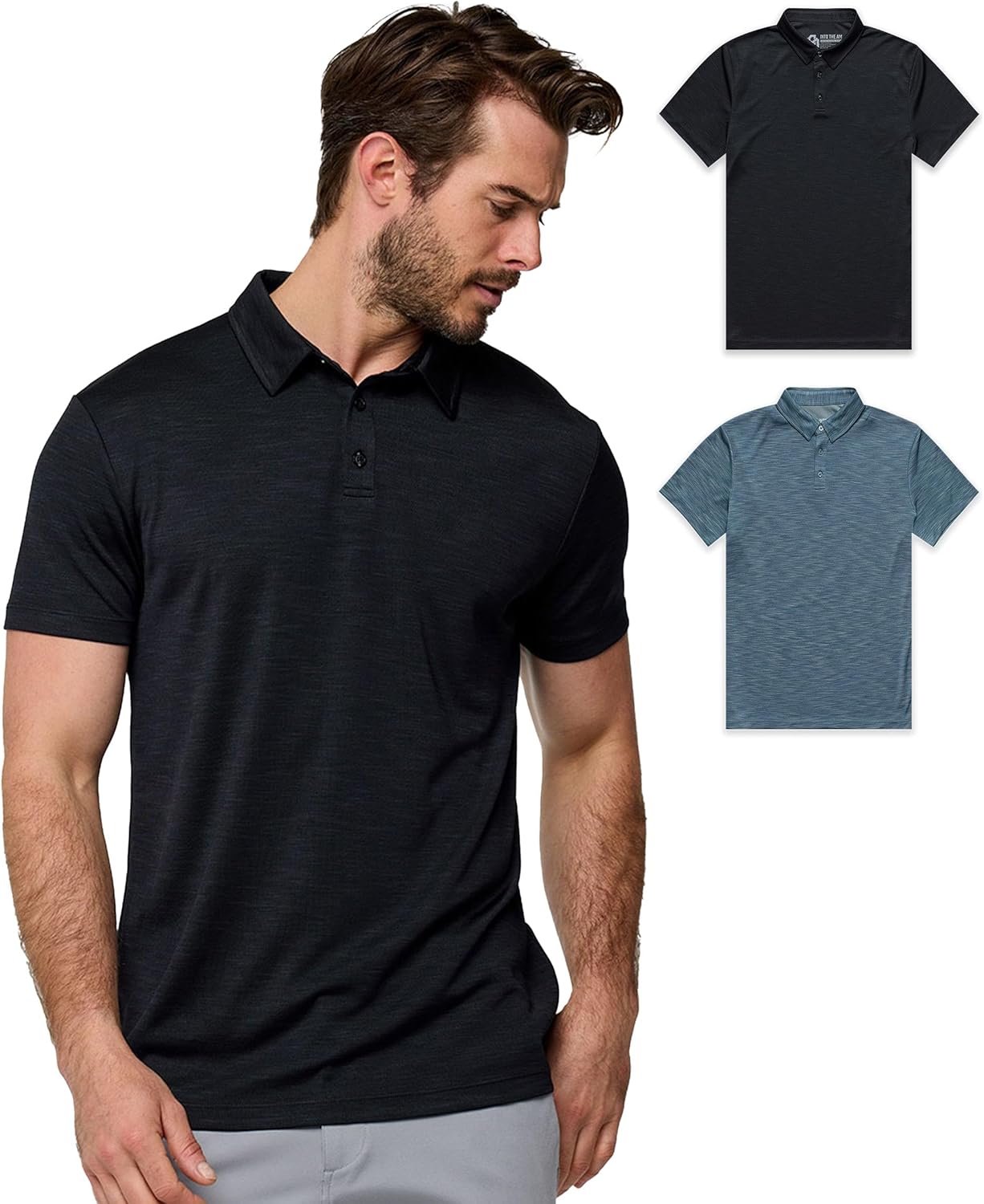 INTO THE AM Performance Dri Fit Polo Shirts for Men S-4XL