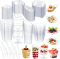 Mini Appetizer Plates Dessert Cups Set 400 Pcs - Clear Party Serving