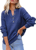 Dokotoo Womens Button V-Neck Sweater - Soft Casual Fall Jumper