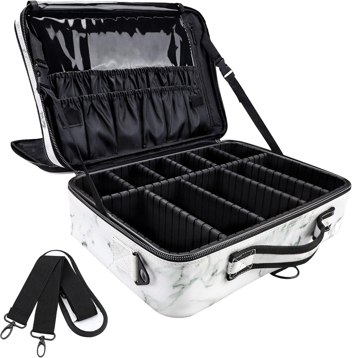 JOURMON Travel Makeup Case with Adjustable Dividers for Organizing