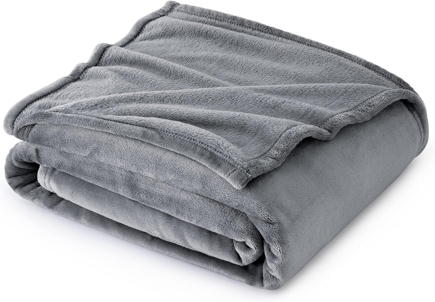 Bedsure Fleece Blanket Grey - Lightweight Cozy Warmth