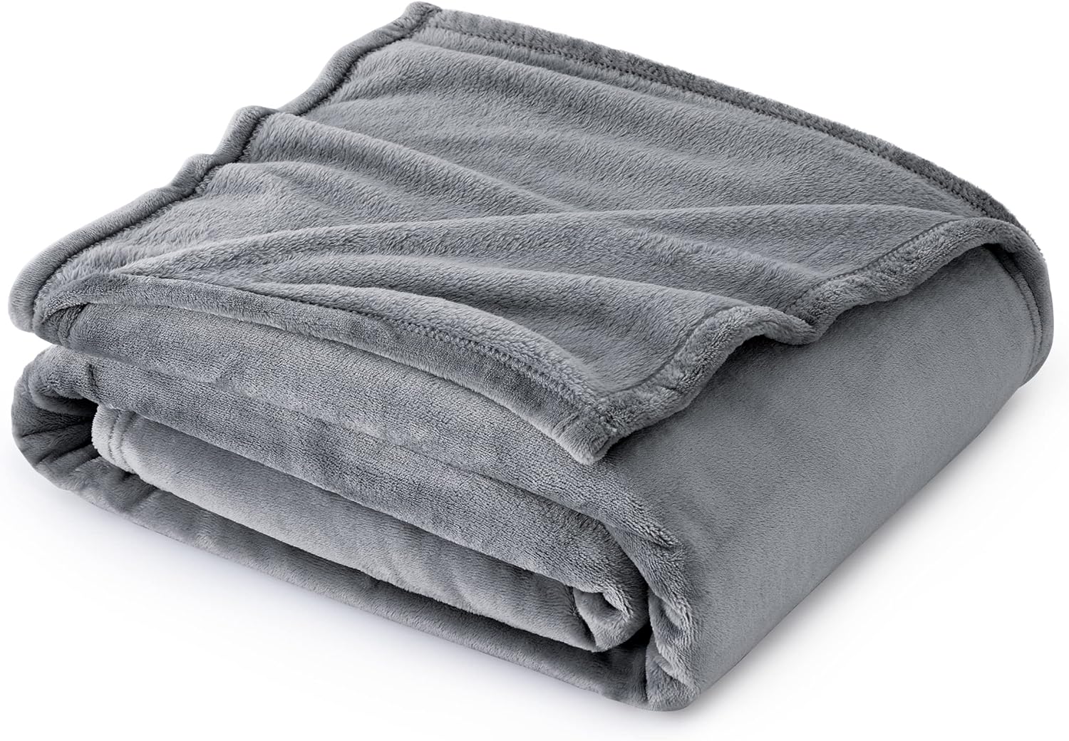 Bedsure Fleece Blanket Grey - Lightweight Cozy Warmth