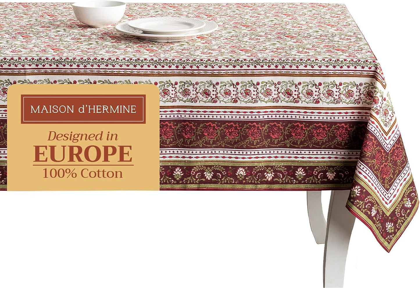 Elegant 100% Cotton Square Tablecloth for All Occasions