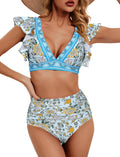 Women Ruffle High Waisted Swimsuit for Summer Beach Fun