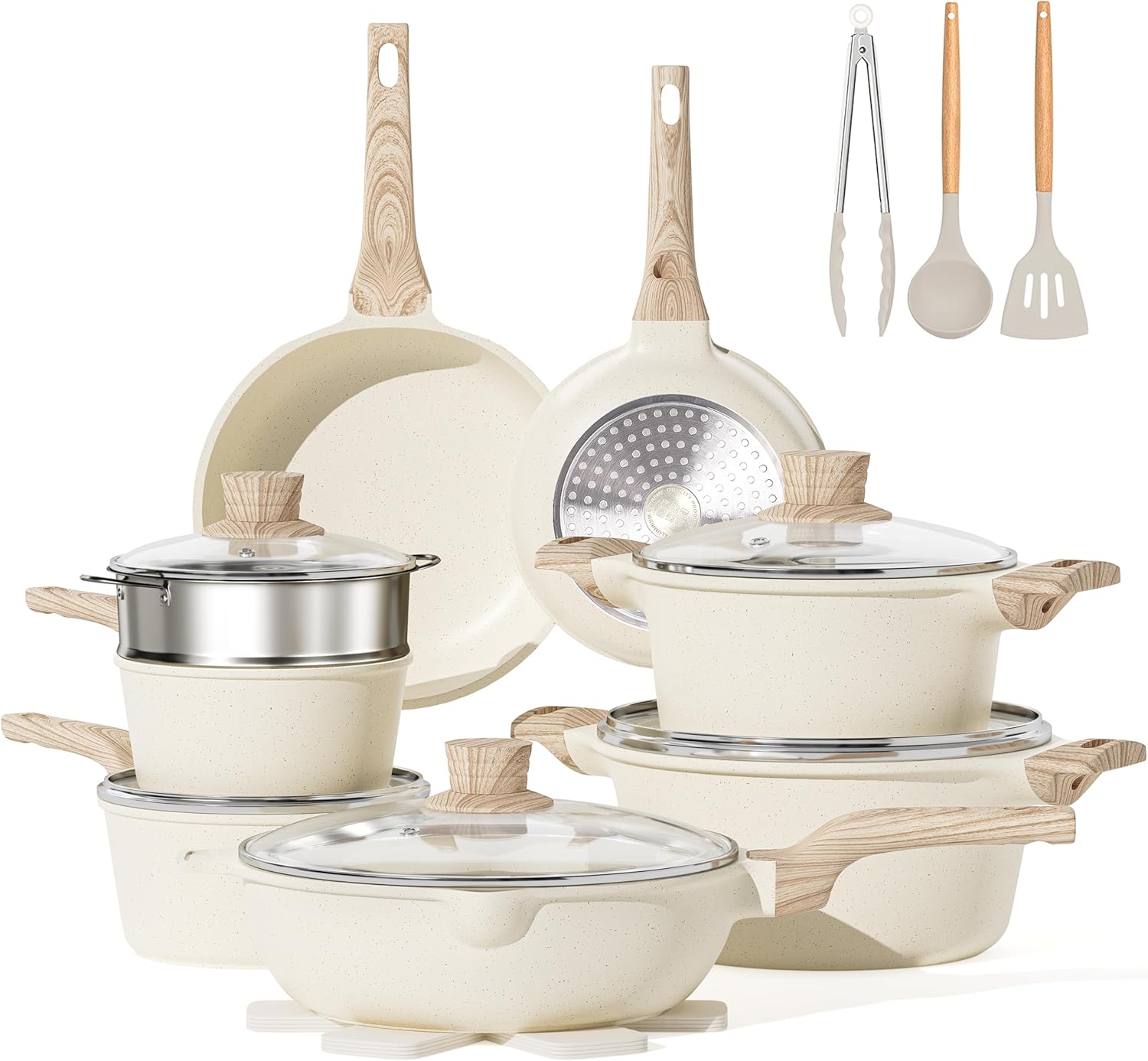 Caannasweis 20Pcs Nonstick Cookware Set for Every Kitchen