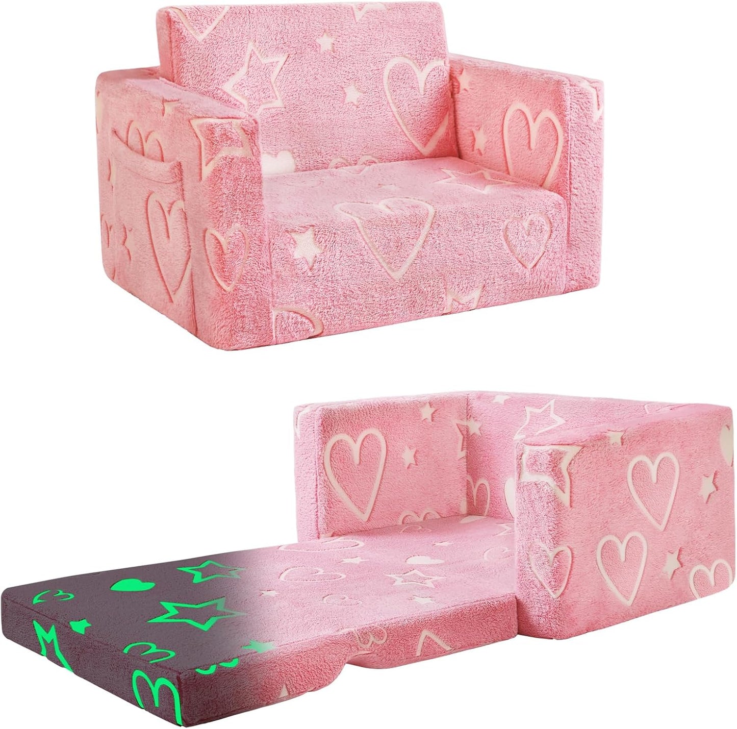 inhand Toddler Chair Comfy 2-in-1 Soft Couch for Kids