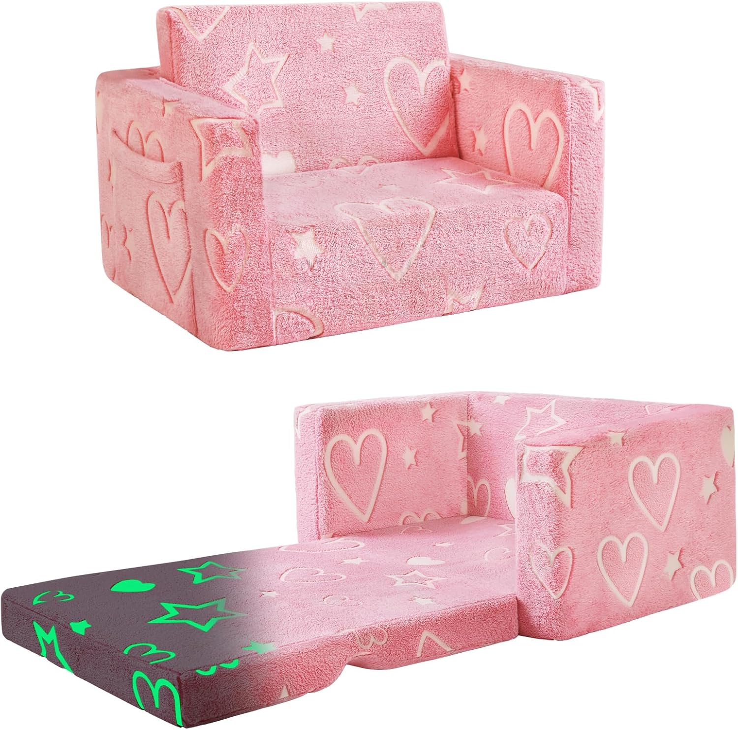 inhand Toddler Chair Comfy 2-in-1 Soft Couch for Kids