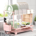 Multifunctional Dish Drying Rack 2-Tier with Drainboard - Space-Saving