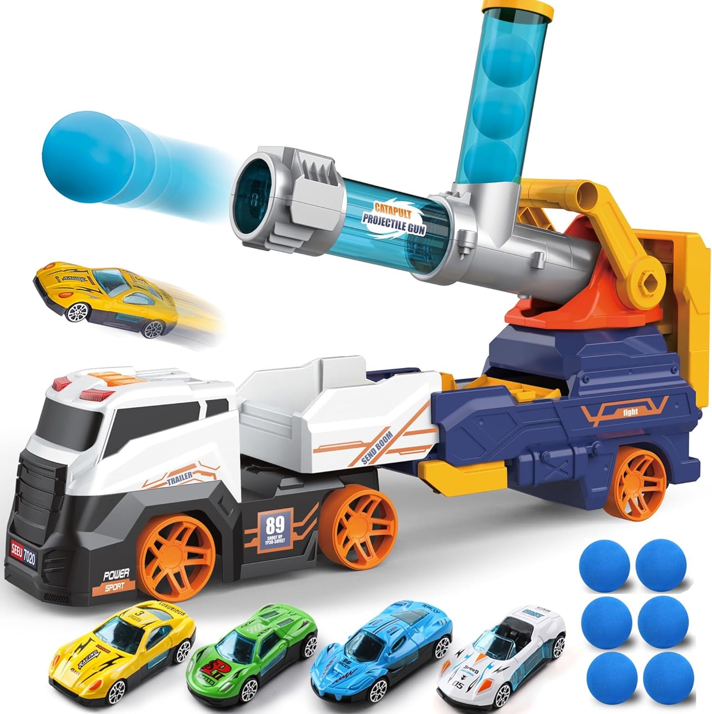 Dwi Dowellin Truck Toys for Kids with Ejection and Sounds
