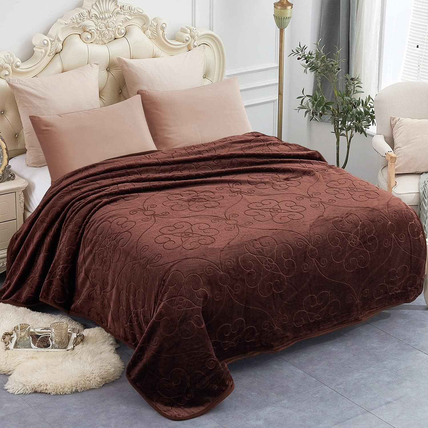 JYK Plush Fleece Blanket - Super Soft Korean Mink for Cozy Beds