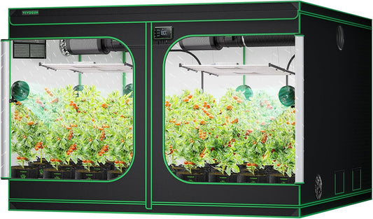 VIVOSUN S108 10x10 Grow Tent: High Reflective Mylar, Observation Window