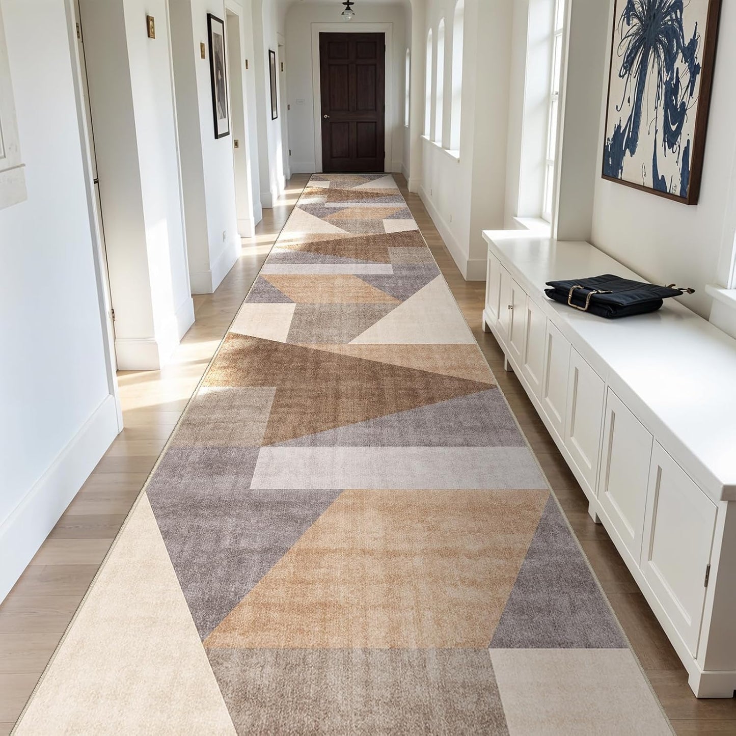 Runner Rug Non Slip Hallway: Modern Durable Long Carpet