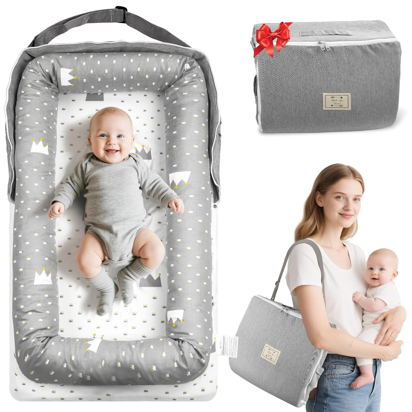 Baby Lounger & Nest for Newborns - Safe, Portable, and Cozy