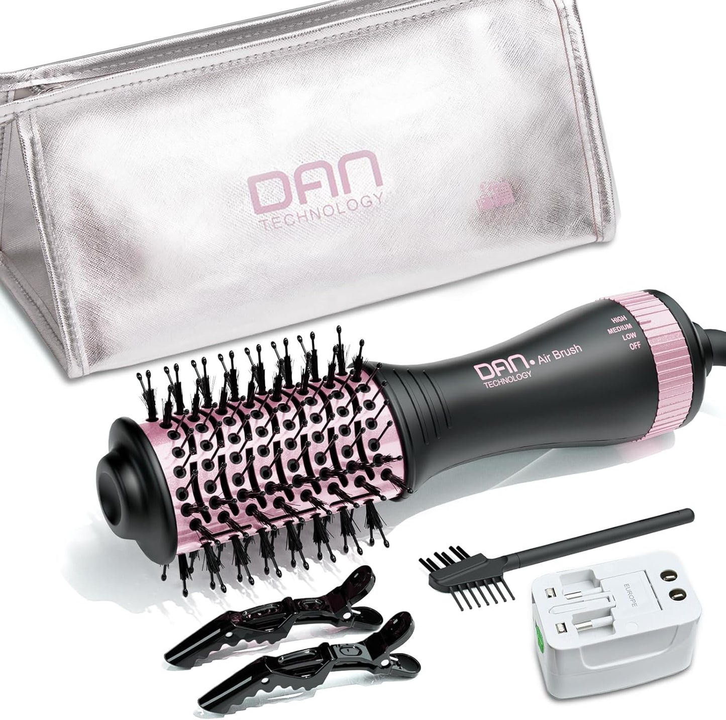 DAN 4-in-1 Travel Hair Dryer Brush - Styler Volumizer