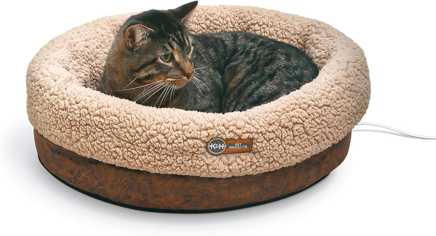 K&H Heated Cat Bed Indoor - Comfort for Large Cats & Dogs