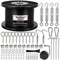 1/8 in Wire Rope Kit 200ft Black Vinyl Coated Cable - Complete Tension