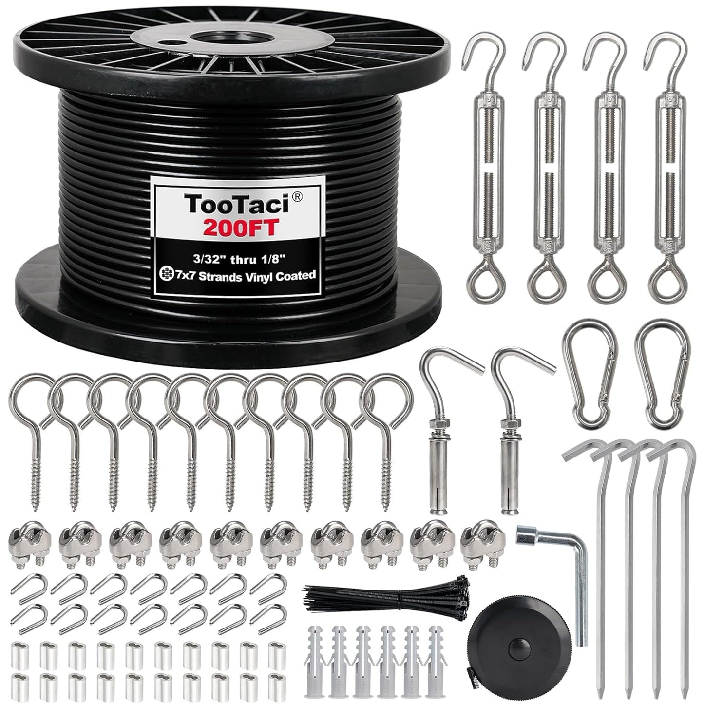 1/8 Wire Rope Kit for String Light Hanging and More