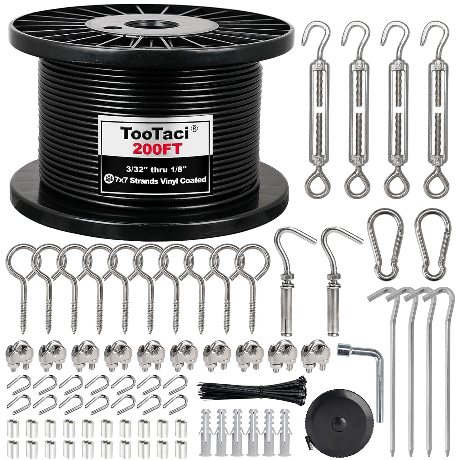 1/8 Wire Rope Kit for String Light Hanging and More