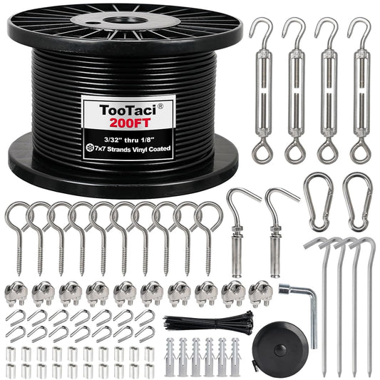 1/8 Wire Rope Kit for String Light Hanging and More