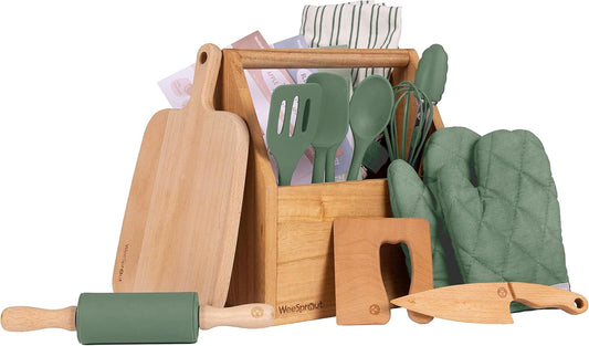 WeeSprout Little Chef Kids Cooking Set for Young Bakers
