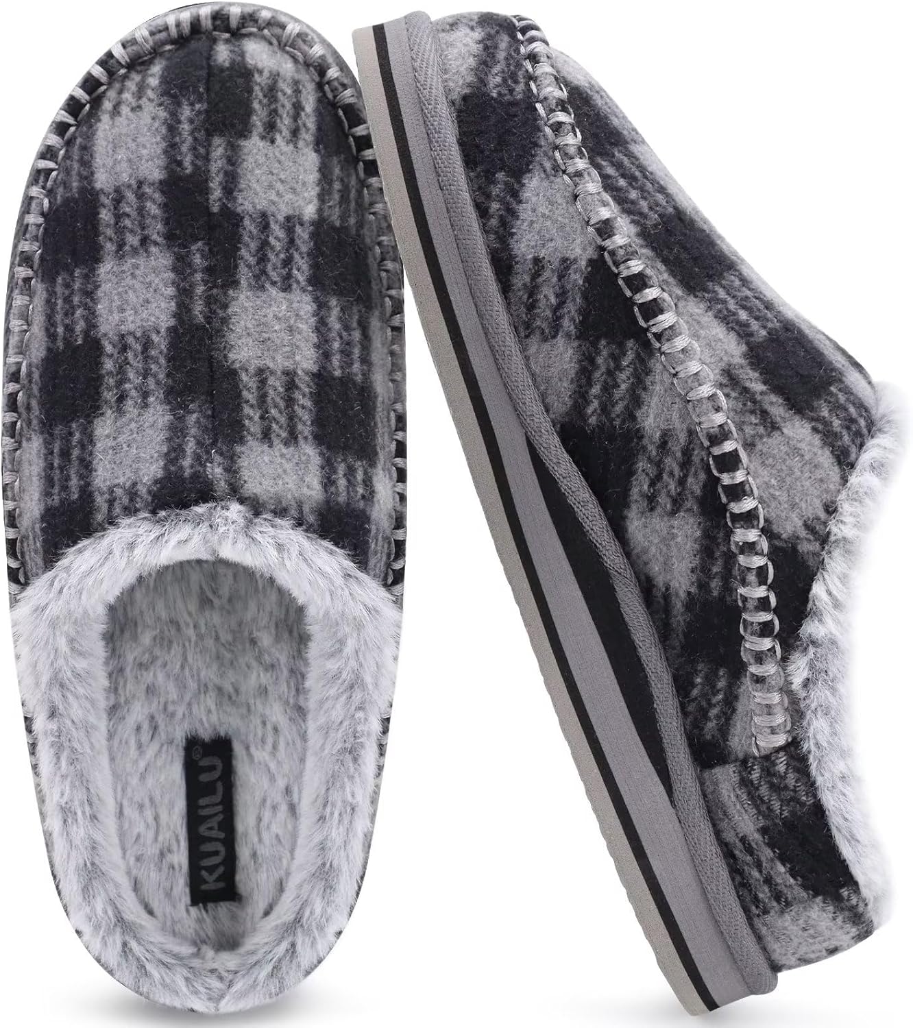 KuaiLu Mens Clog Slippers with Arch Support for Comfort