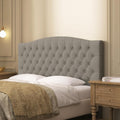 Linen Upholstered Headboard Queen/Full - Tufted Comfort and Easy Mount