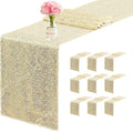 Sequin Table Runner 12 x 72 in 10 Pack - Champagne Sparkle for Events