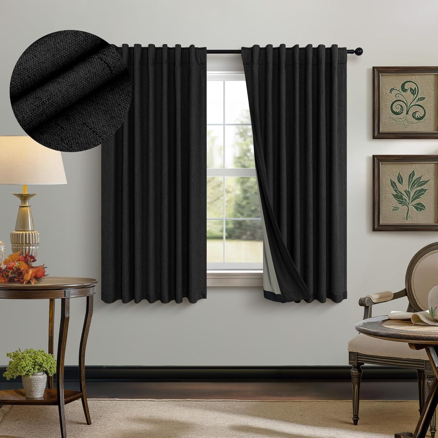Pitalk 54 Inch Blackout Curtains Set for Bedroom and Nursery