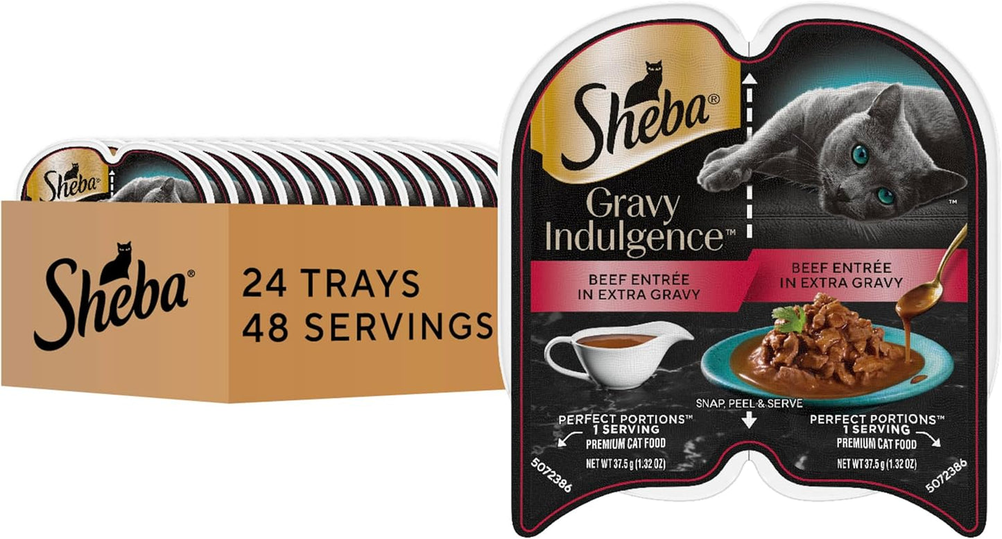 Sheba Gravy Indulgence Wet Cat Food with Beef in Extra Gravy