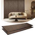 2 Pieces Wood Slat Wall Panels for Stylish Sound Absorption